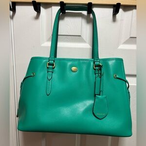 Coach M1394-F29362 Peyton Jade Saffiano Leather Drawstring Carryall Tote BNOT